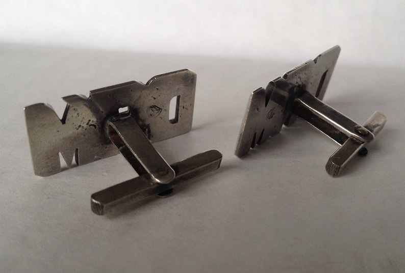 Vintage Sterling Silver Dam Cufflinks