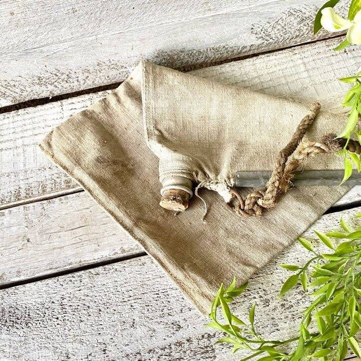 Vintage Canvas Water Bag with Rope Handle Etsy