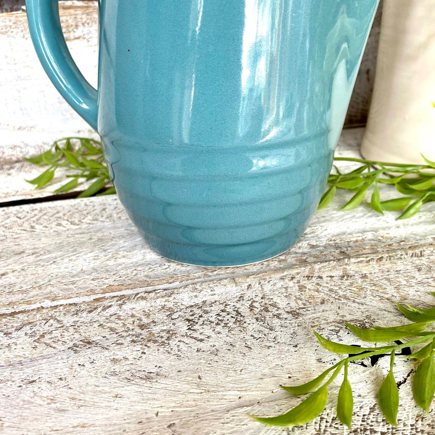 Vintage 1950s Pitcher Teal Ceramic Pitcher with Lid Etsy