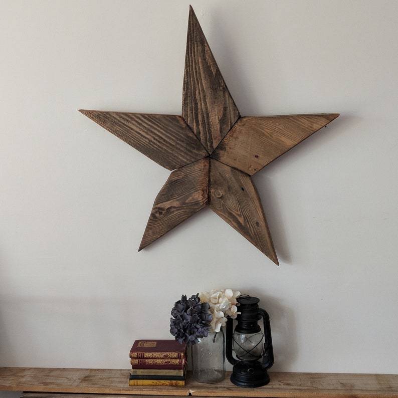 Vintage Wooden Star Wooden Wall Decor Farmhouse Wall Decor Etsy