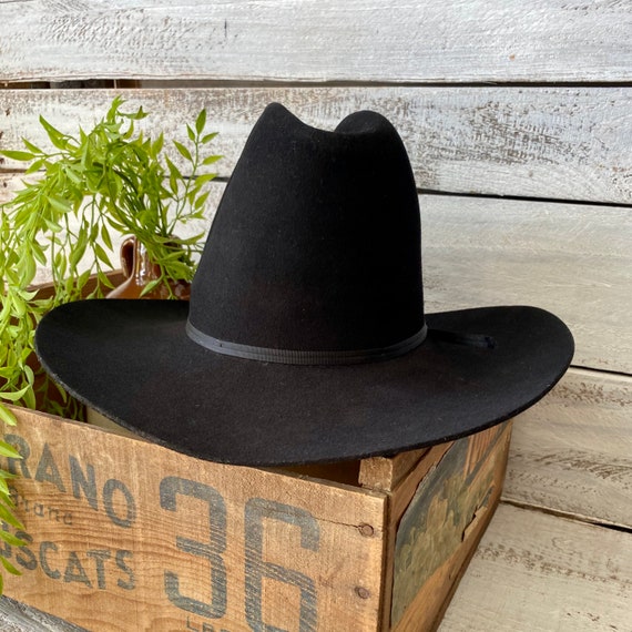 Vintage American Hat Company Black Felt / Wool Cowboy Hat | Etsy