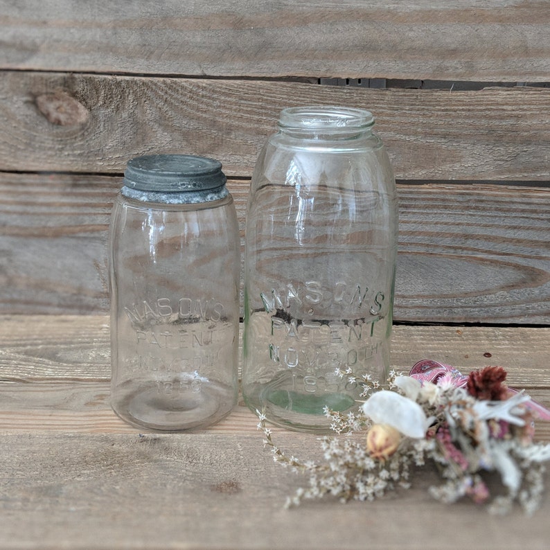 Vintage Jars Mason Jars Glass Jars Farmhouse Decor Etsy