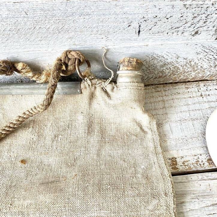 Vintage Canvas Water Bag with Rope Handle Etsy