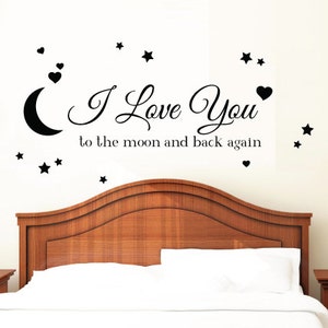 I Love You To The Moon & Back Again Love Hearts | Removable Wall Decal Sticker | MS0112VC