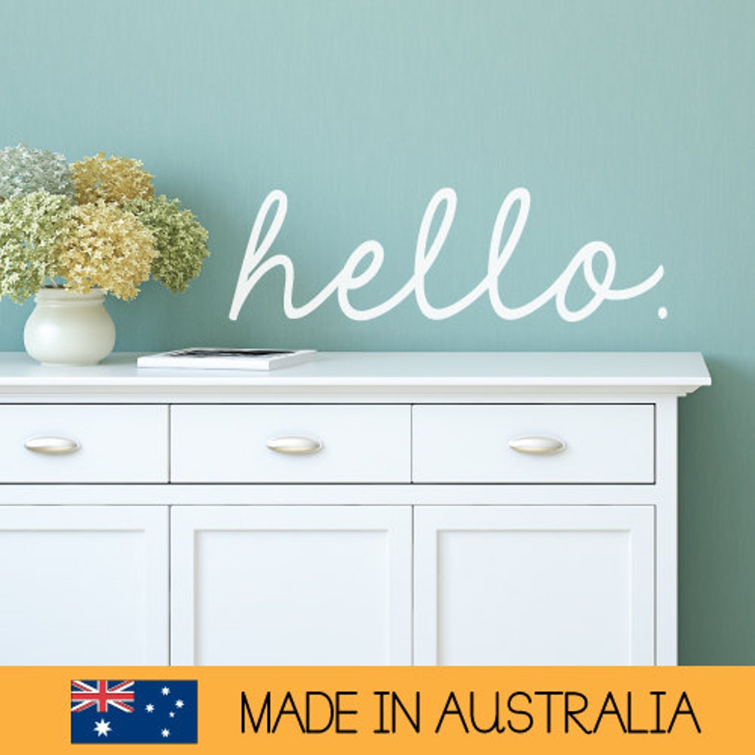 Hello. Big Decal | Removable Wall Decal Sticker | MS047VC - Etsy