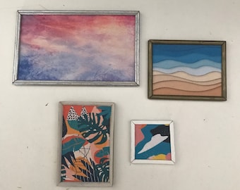 Dollhouse Miniature Framed Prints - FREE U.S. SHIPPING