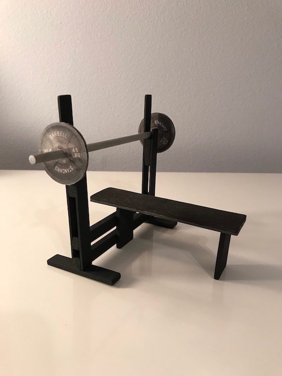 Dollhouse Miniature Exercise Gym Equipment Bench Press With Barbell 1 12 Scale FREE U.S. SHIPPING Etsy