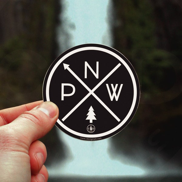 The Original PNW Pride Sticker - Perfect for Your Water Bottle, Cooler, Laptop, and More! - Rep the Iconic Pacific Northwest Compass Design