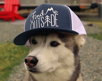 Find Me Outside - Five Panel Mesh Adjustable Trucker Hat (One Size Fits Most)