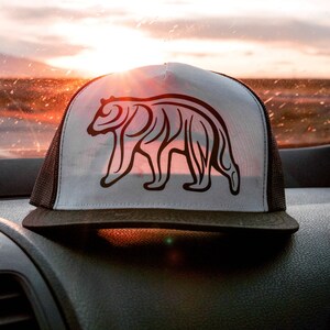 Black Bear Trucker Hat – PNW Mesh Cap, Pacific Northwest Imagery