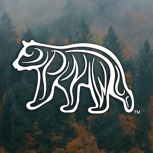 Spirit of the PNW (Black Bear) Vinyl Decal - Durable and Weatherproof, Perfect for Car and Truck Windows - Iconic Pacific Northwest Imagery