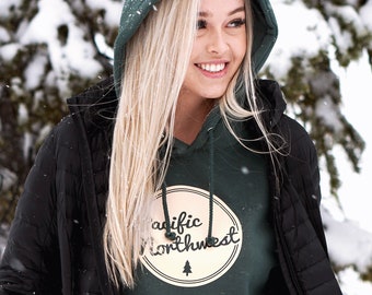 Pacific Northwest Retro Script Hoodie: Vintage PNW-vibbar