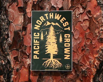 Pacific Northwest Grown Vinyl Sticker: PNW Roots Douglas Fir