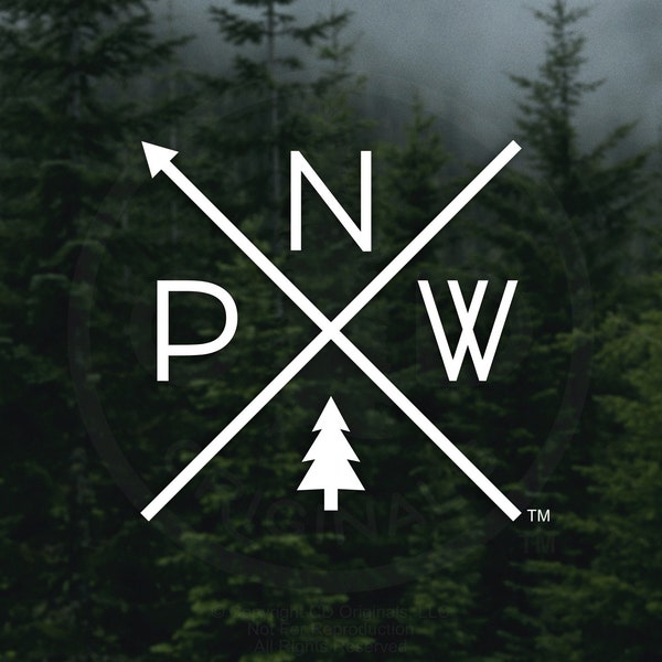 The Original PNW Pride Vinyl Decal - Durable and Weatherproof, Perfect for Car and Truck Windows - Iconic Pacific Northwest Compass Design