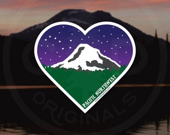 From the Pacific Northwest With Love Sticker - The Perfect Addition for Your HydroFlask Water Bottle, Laptop, Yeti Cooler, and More!