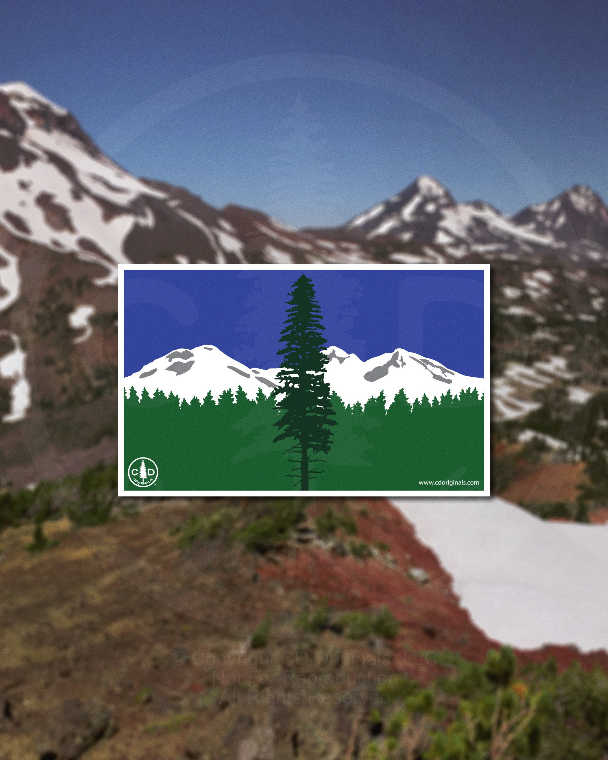 Cascadia Flag Sticker Weatherproof Vinyl Cascadia Doug Flag Stickers