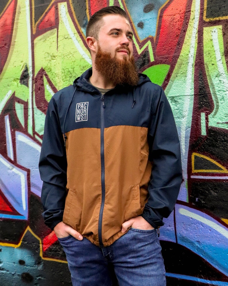 PNW Shorthand Full-Zip Windbreaker A Modern Twist on Northwest Aesthetics Available in 2 Colors Durable, Weather Resistant Jacket image 2
