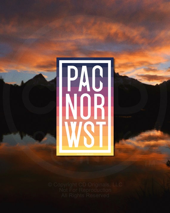 PNW Shorthand Vinyl Sticker: Pacific Northwest Colorful Design