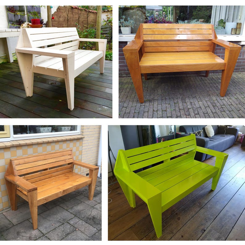 Dutch Design Garden Bench DIY Plan - Etsy