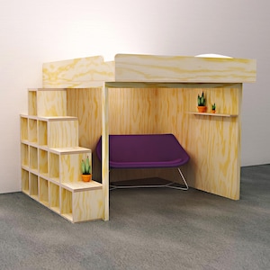 Dutch Design DIY plan of Double loft bed / high sleeper