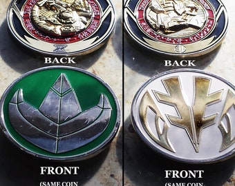 FLAWED Dragon and Tiger 2.5" solid metal challenge coins pair