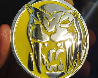 ZyuMetal Yellow tiger solid metal challenge power coin 2.5 inches diameter Ranger