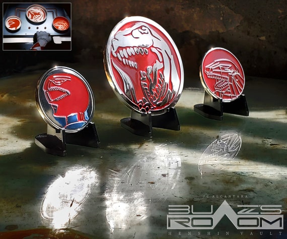 Zyumetal 1 & 2 RED Metal Coins Tyrannosaurus Ranger Power