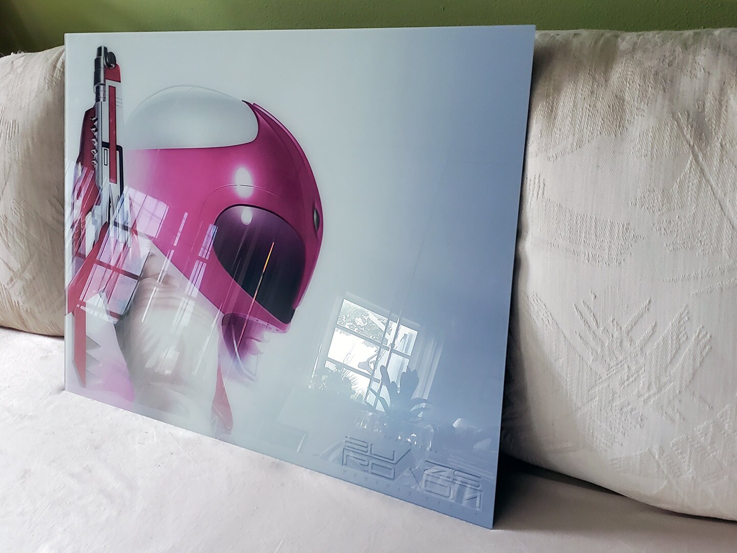 Mighty Morphin Power Rangers Glass Poster of Pink Ranger Art Printed on ...