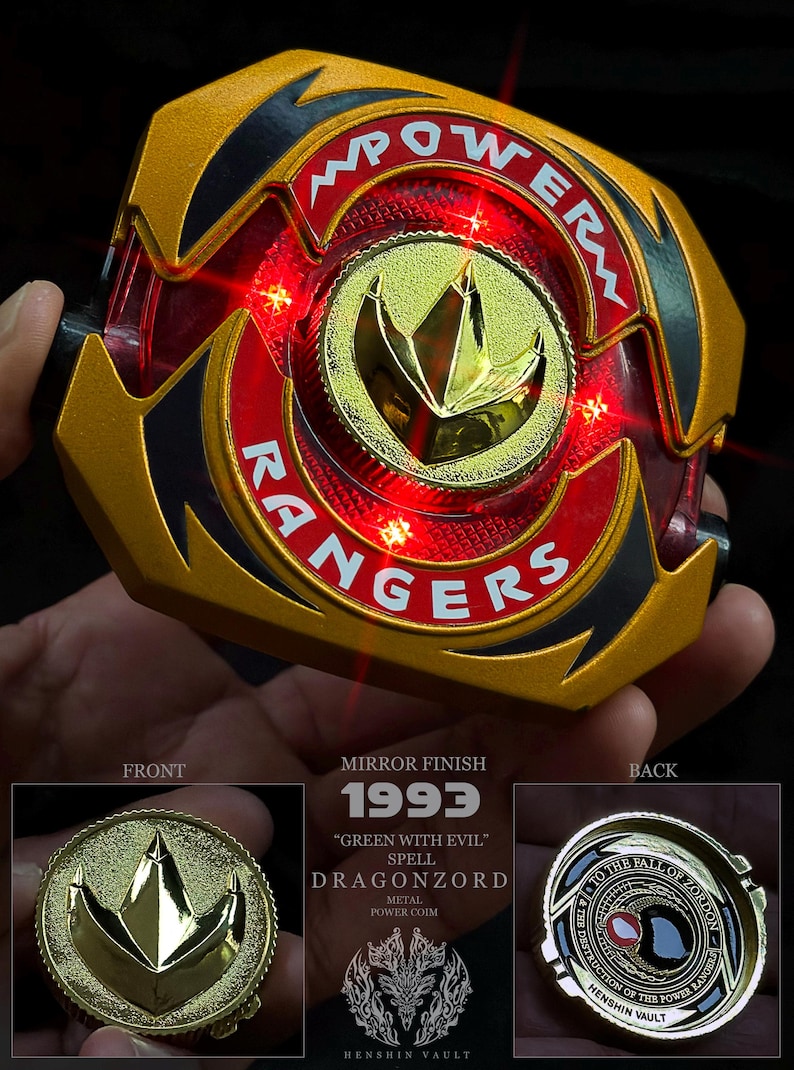 93 Power Rangers Dragonzord Power Coin Solid Metal Gift for Bandai 1993 ...