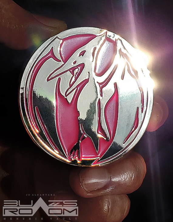 Rara Pink Ranger Pteraranger Solid Metal Challenge Power Coin 2.5