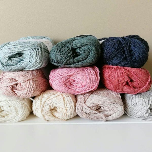 Cotton, Bamboo and Linen yarn / 50g /110m/ knitting or crochet yarn