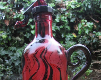 Red and Black Marbled Bottle
