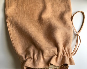 Plant dyed bag, bread bag, naturally plant dyed, linen bag, botanical plant dyes, natural linen bread bag