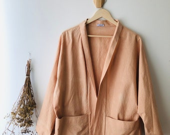 Plant dyed jacket, cotton jacket, naturally plant dyed, cotton, onion dyed, orange, botanical plant dyes, soft cotton