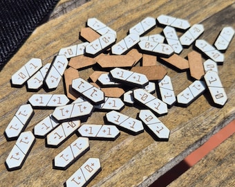 50 Power/Toughness Counters for Trade Card Games Tokens