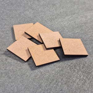 25/50/100 MDF 25mm Square Bases for Wargames, Role-Playing Games and Miniatures