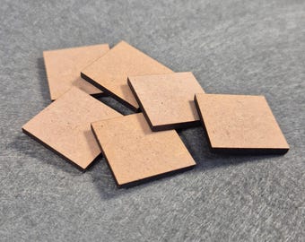 25/50/100 MDF 30mm Square Bases for Wargames, Role-Playing Games and Miniatures