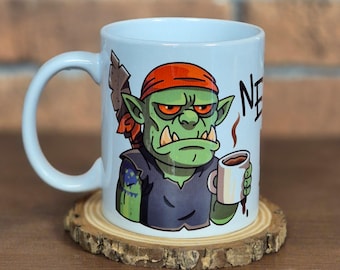 Need Coffee No Talky Orc Mug – Funny Gamer Gift for Warhammer, DnD & Fantasy Nerds