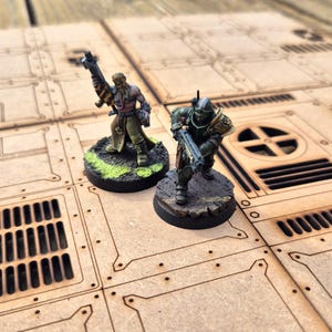 Industriële Sci-Fi terreintegels – 150x150mm (6"x6") – 3mm MDF – Compatibel met Kill Team, Necromunda, Dungeons, DnD