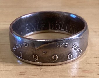 Custom Half Dollar Coin Ring – Birth Year, Anniversary, Sobriety Keepsake