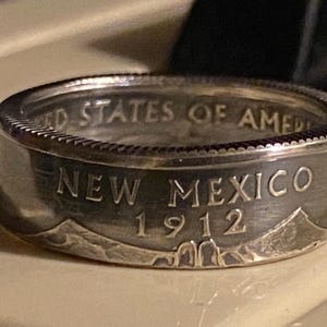 Handcrafted Silver State Quarter Coin Rings