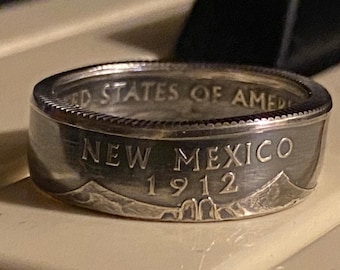 Silver State Quarter Tall Coin Rings