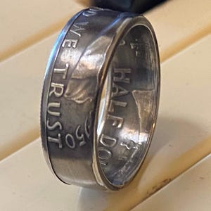 Handcrafted Franklin Half Dollar Coin Ring
