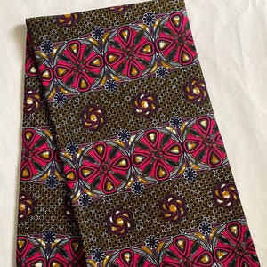 African Fabric, African Print Fabric, Ankara fabric, Fabric by the yard, 100% African cotton fabric, Circles, Flowers