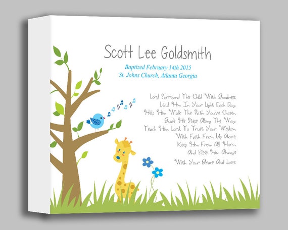 Baby Photo on Canvas Christening Gift