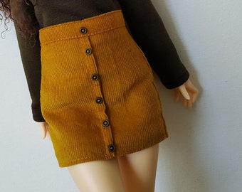 PREORDER Minifee corduroy skirt mustard yellow, minifee skirt dress clothes set outfit