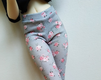 Minifee leggings gray with tiny roses print, elastic, minifee clothes cute sweet kawaii mori fashion