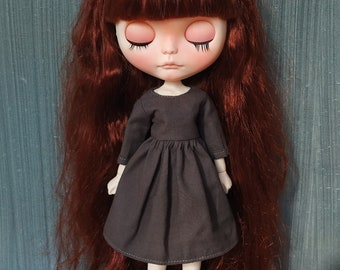 Basic mori brown dress for blythe pullip azone obitsu dolls MUST HAVE