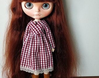 Blythe pullip vintage old fashion mori dress, blythe pullip clothes outfit obitsu azone clothes for dolls