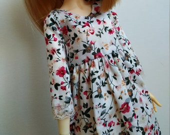 Adorable flower dress for minifee mori casual cottage style, minifee outfit set clothes